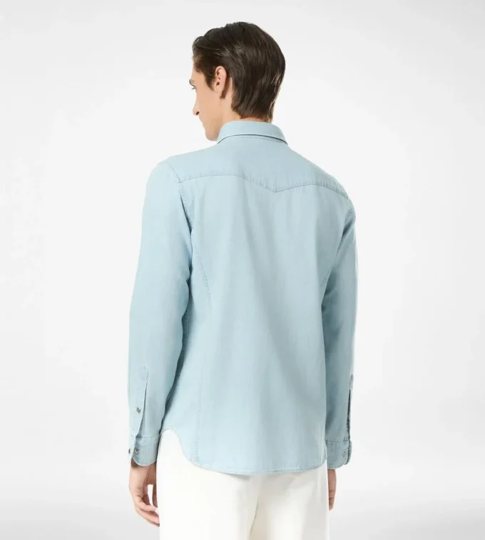 Cămașă western din denim chambray
