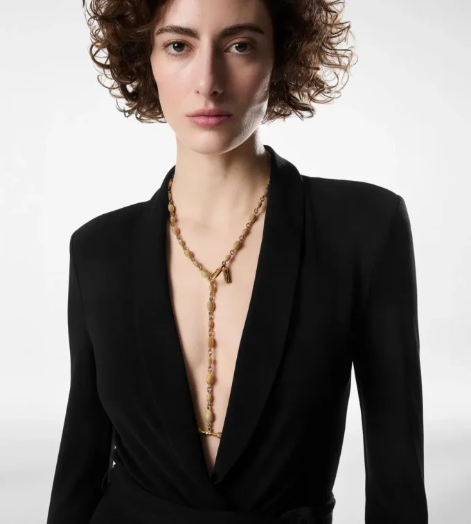 Colier Vintage Gold Brass Grace Lariat