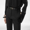 Curea cu cataramă din piele de crocodil lucioasă, cu imprimeu Curea cu cataramă din piele de crocodil lucioasă, cu imprimeu
