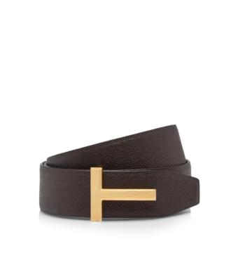 Curea mică din piele cu textură fină T Icon