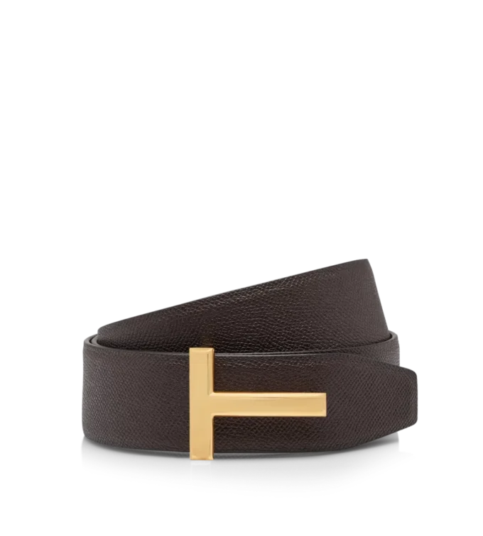 Curea mică din piele cu textură fină T Icon