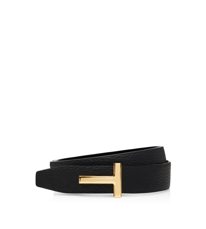 Curea reversibilă din piele granulată și piele netedă, 30 mm