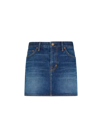 Fustă mini din denim spălat cu pietre