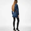 Fustă mini din denim spălat cu pietre Fustă mini din denim spălat cu pietre