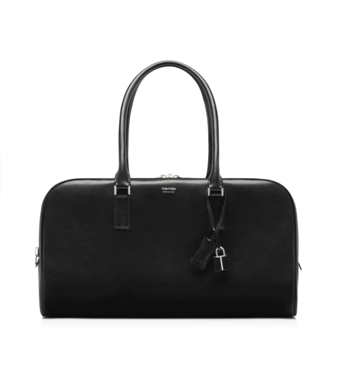 Geantă de bowling din piele suplă cu fermoar dublu Geantă de bowling din piele suplă cu fermoar dublu