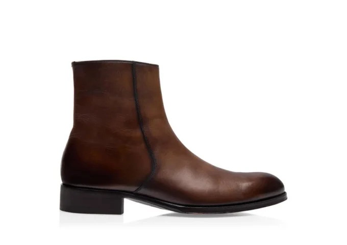 Ghete Edgar Zip din piele lustruită