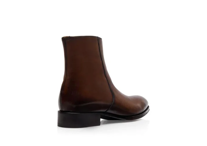 Ghete Edgar Zip din piele lustruită