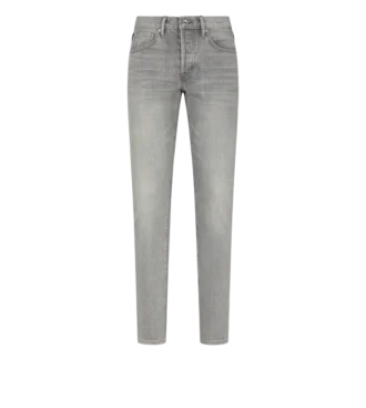 Gri Denim elastic slim fit cu margine