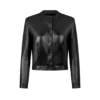 Jacheta cardigan din piele nappa