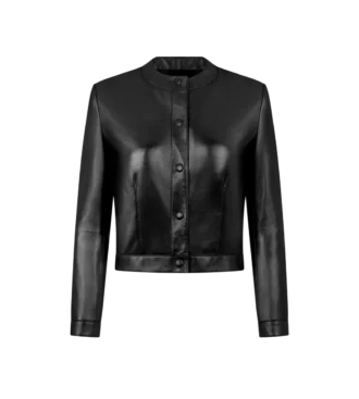 Jacheta cardigan din piele nappa