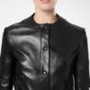 Jacheta cardigan din piele nappa