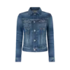 Jacheta confortabilă din denim spălat cu pietre Jacheta confortabilă din denim spălat cu pietre