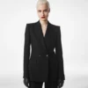 Jacheta cu două rânduri de nasturi și model în zig-zag Jacheta cu două rânduri de nasturi și model în zig-zag