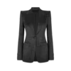 Jacheta cu un singur rând de nasturi din țesătură jacquard cu buline Jacheta cu un singur rând de nasturi din țesătură jacquard cu buline