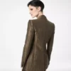 Jacheta cu un singur rând de nasturi și rever ascuțit din jacquard croco Jacheta cu un singur rând de nasturi și rever ascuțit din jacquard croco