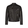 Jacheta de motociclist din piele cu fermoar Jacheta de motociclist din piele cu fermoar