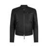 Jacheta de motociclist din piele cu fermoar Jacheta de motociclist din piele cu fermoar