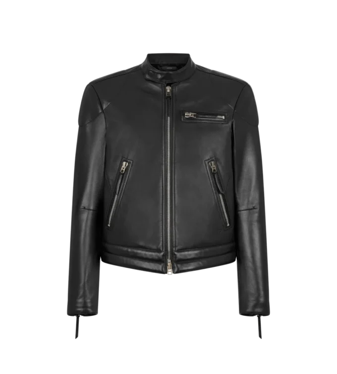 Jacheta de motociclist din piele nappa