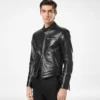 Jacheta de motociclist din piele nappa