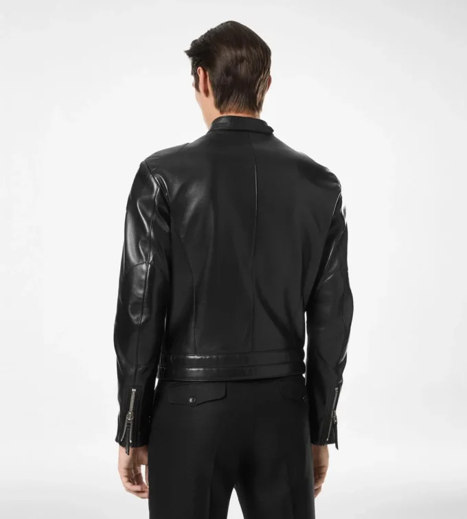 Jacheta de motociclist din piele nappa