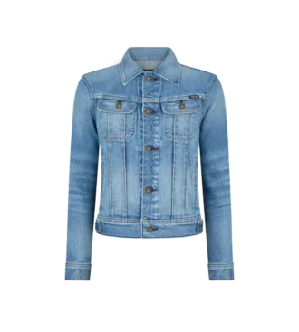 Jacheta din denim spălată cu pietre, model de vară