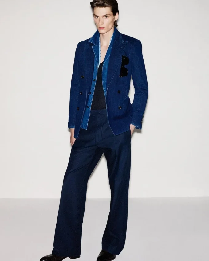 Jacheta Indigo Herringbone