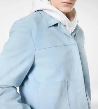 Jacheta overshirt din piele de miel moale