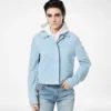 Jacheta overshirt din piele de miel moale