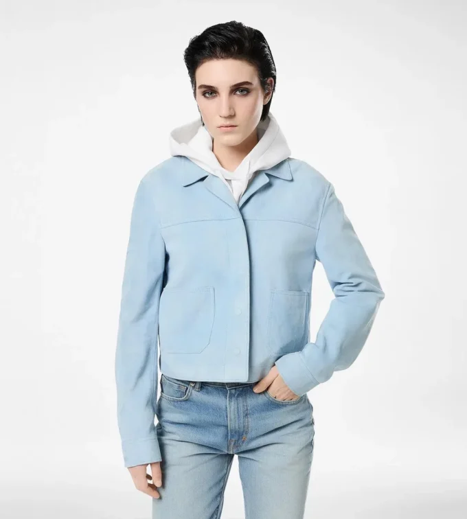 Jacheta overshirt din piele de miel moale