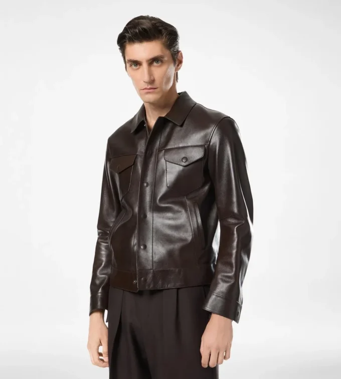 Jacheta western din piele de bivol