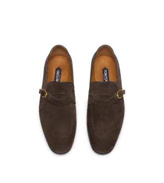 Mocasini din piele de căprioară Gigi cu bandă răsucită și cataramă