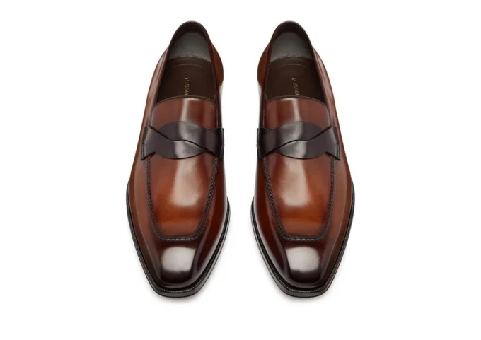 Mocasini Elkan Twisted Band din piele lustruită