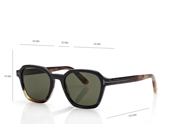 Ochelari de soare geometrici din corn Ochelari de soare geometrici din corn