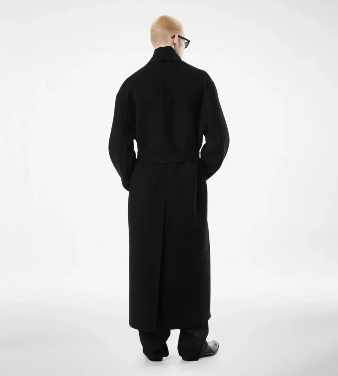Palton dublu din lână și cașmir, cu guler tip șal Palton dublu din lână și cașmir, cu guler tip șal