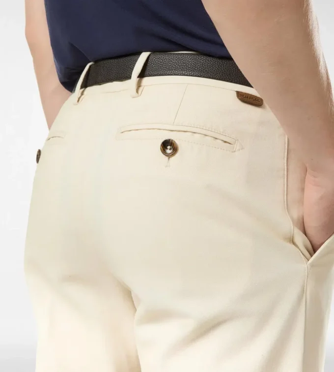 Pantaloni chino din bumbac periat