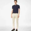 Pantaloni chino din bumbac periat