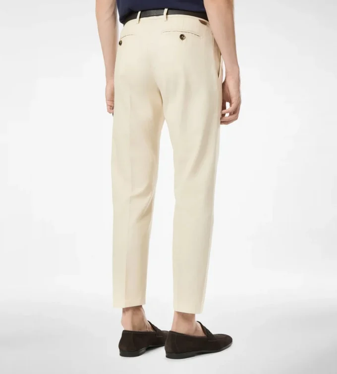 Pantaloni chino din bumbac periat