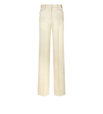 Pantaloni croiți din mătase și lână twill, cu croi bootcut