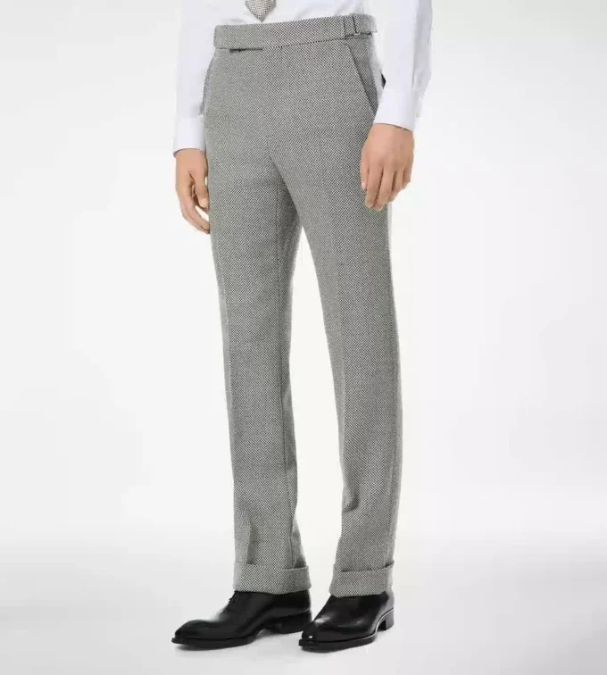 Pantaloni cu model Birdseye