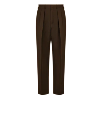 Pantaloni cu pli dublu din twill rupt