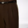Pantaloni cu pli dublu din twill rupt Pantaloni cu pli dublu din twill rupt