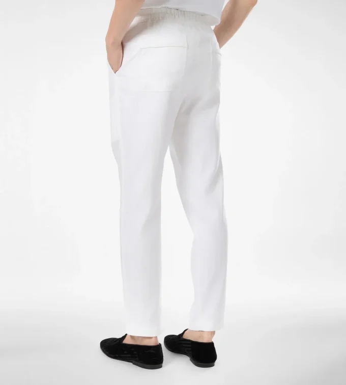 Pantaloni de casual cu pliuri și dungi în zig-zag
