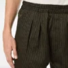Pantaloni de casual din bumbac și mătase cu dungi Bengal și pliuri