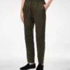 Pantaloni de casual din bumbac și mătase cu dungi Bengal și pliuri