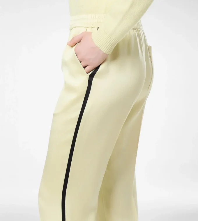 Pantaloni de jogging din satin dublu de mătase Pantaloni de jogging din satin dublu de mătase