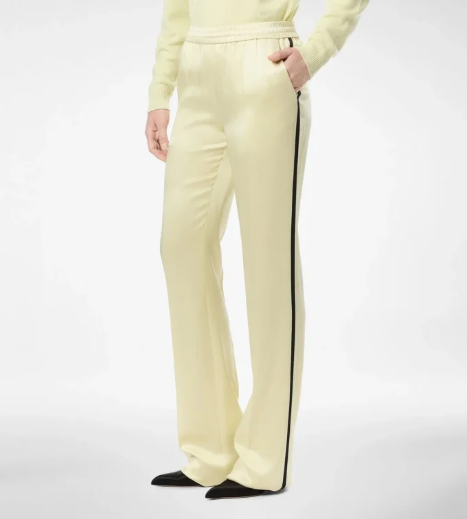 Pantaloni de jogging din satin dublu de mătase Pantaloni de jogging din satin dublu de mătase