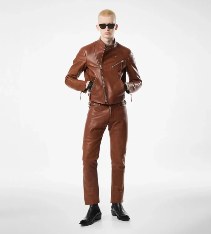 Pantaloni de motociclist din piele de bivol Pantaloni de motociclist din piele de bivol