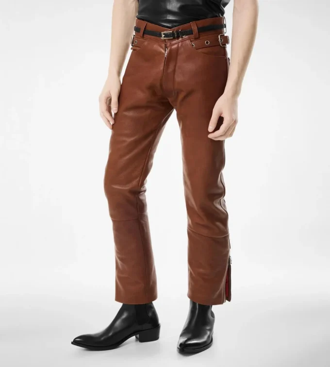 Pantaloni de motociclist din piele de bivol Pantaloni de motociclist din piele de bivol