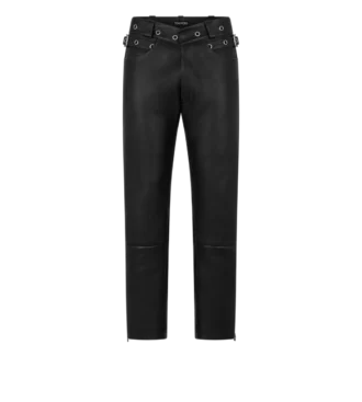 Pantaloni de motociclist din piele granulată