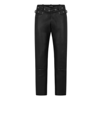 Pantaloni de motociclist din piele granulată